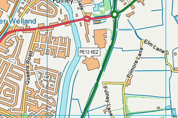 PE12 6EZ map - OS VectorMap District (Ordnance Survey)