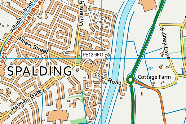 PE12 6FG map - OS VectorMap District (Ordnance Survey)