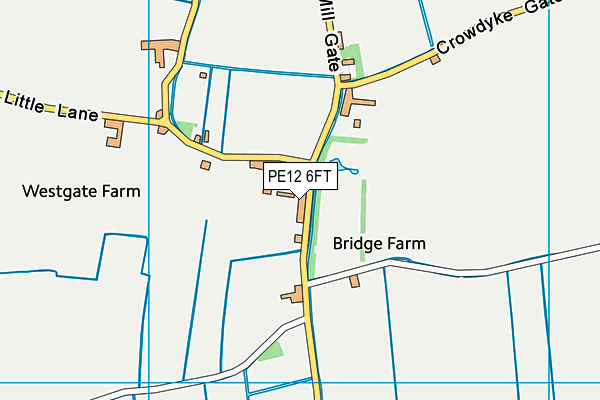 PE12 6FT map - OS VectorMap District (Ordnance Survey)