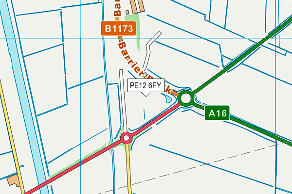 PE12 6FY map - OS VectorMap District (Ordnance Survey)