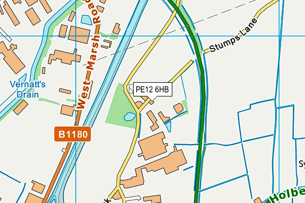 PE12 6HB map - OS VectorMap District (Ordnance Survey)