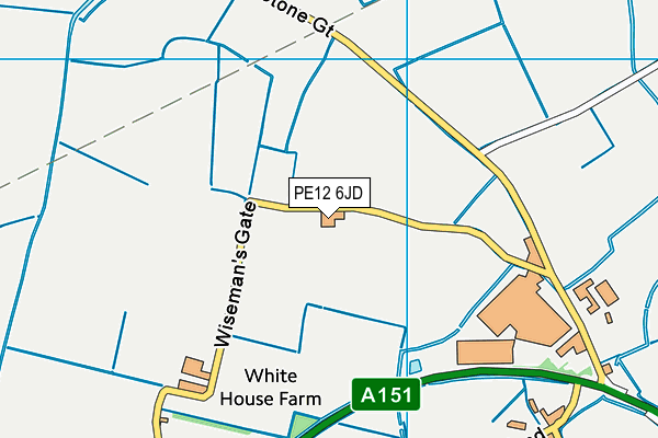 PE12 6JD map - OS VectorMap District (Ordnance Survey)