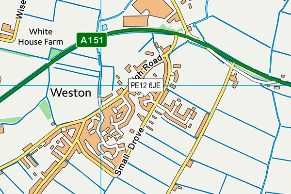 PE12 6JE map - OS VectorMap District (Ordnance Survey)