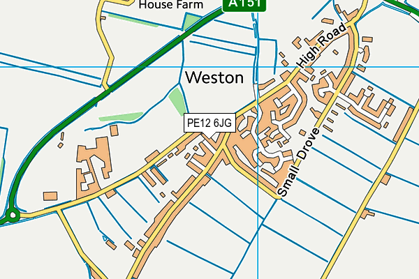 PE12 6JG map - OS VectorMap District (Ordnance Survey)