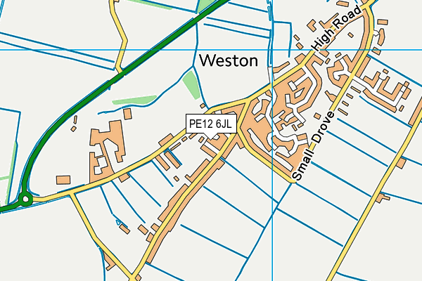 PE12 6JL map - OS VectorMap District (Ordnance Survey)
