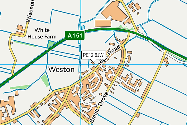 PE12 6JW map - OS VectorMap District (Ordnance Survey)