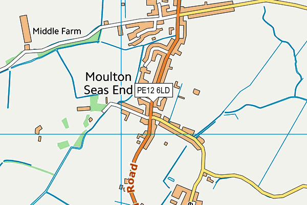 Moulton Seas End Playing Field map (PE12 6LD) - OS VectorMap District (Ordnance Survey)