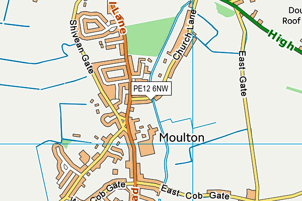 PE12 6NW map - OS VectorMap District (Ordnance Survey)