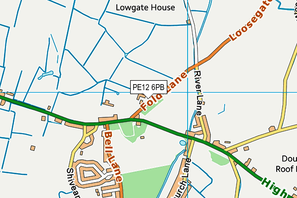 PE12 6PB map - OS VectorMap District (Ordnance Survey)