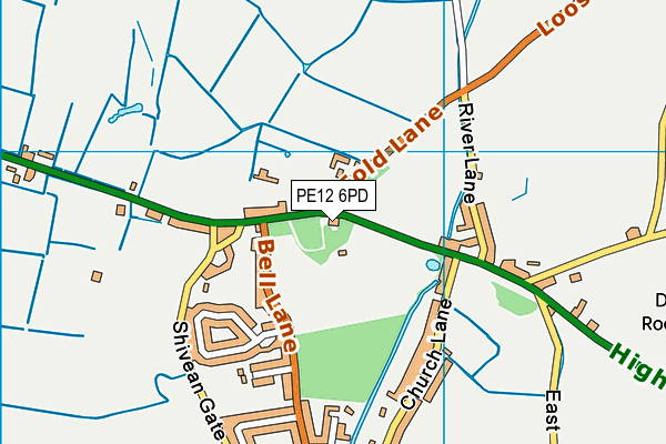 PE12 6PD map - OS VectorMap District (Ordnance Survey)