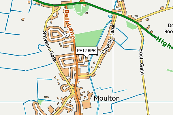 PE12 6PR map - OS VectorMap District (Ordnance Survey)