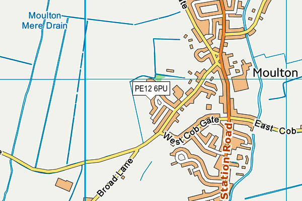 PE12 6PU map - OS VectorMap District (Ordnance Survey)