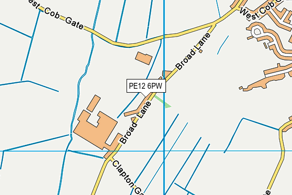 PE12 6PW map - OS VectorMap District (Ordnance Survey)