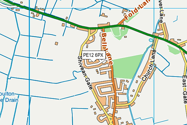 PE12 6PX map - OS VectorMap District (Ordnance Survey)