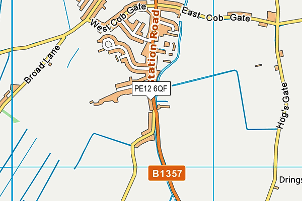 PE12 6QF map - OS VectorMap District (Ordnance Survey)