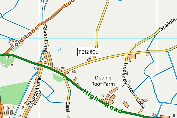 PE12 6QU map - OS VectorMap District (Ordnance Survey)