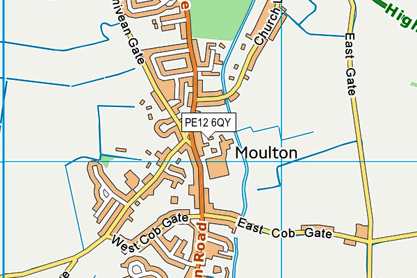 PE12 6QY map - OS VectorMap District (Ordnance Survey)