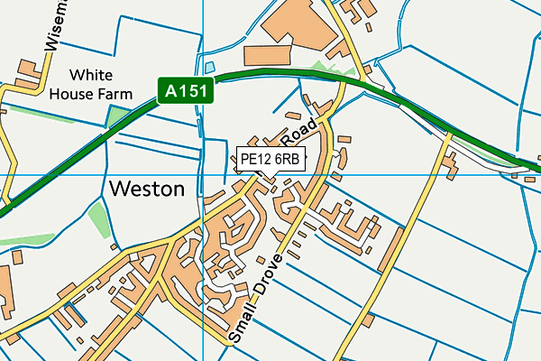 PE12 6RB map - OS VectorMap District (Ordnance Survey)