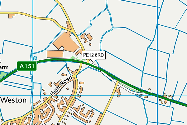PE12 6RD map - OS VectorMap District (Ordnance Survey)