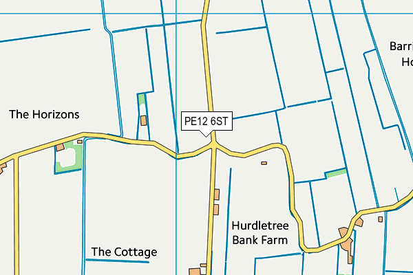 PE12 6ST map - OS VectorMap District (Ordnance Survey)