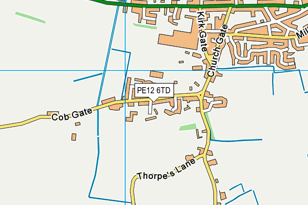 PE12 6TD map - OS VectorMap District (Ordnance Survey)