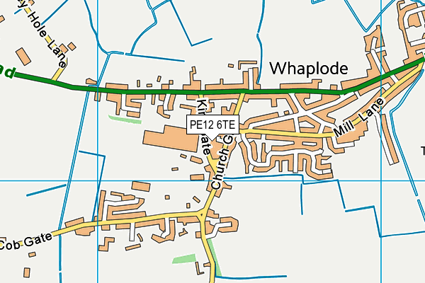 PE12 6TE map - OS VectorMap District (Ordnance Survey)