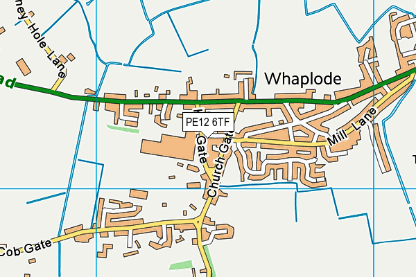 PE12 6TF map - OS VectorMap District (Ordnance Survey)