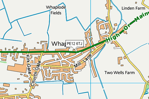 PE12 6TJ map - OS VectorMap District (Ordnance Survey)