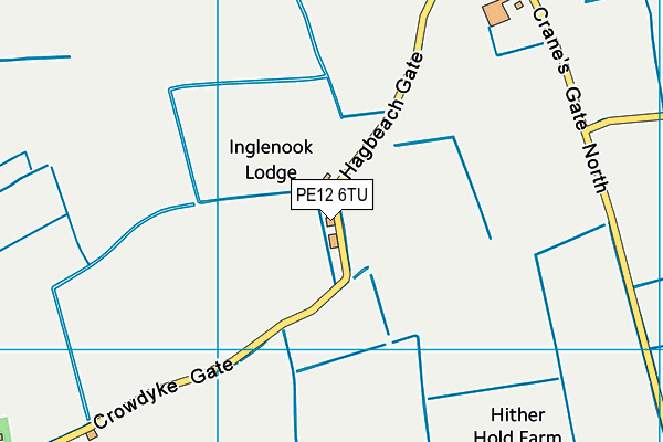 PE12 6TU map - OS VectorMap District (Ordnance Survey)