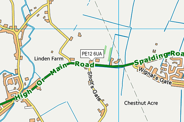 PE12 6UA map - OS VectorMap District (Ordnance Survey)