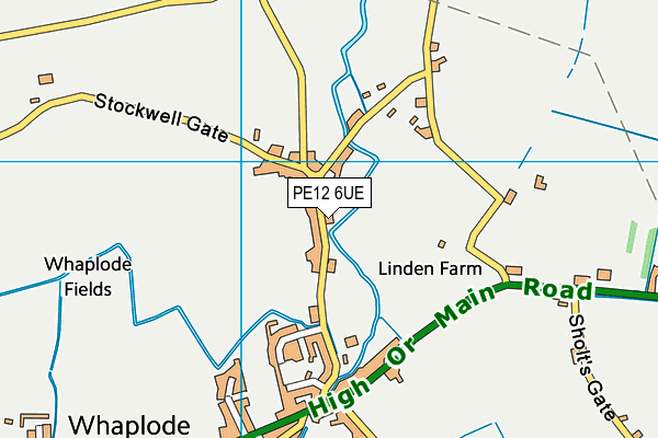 PE12 6UE map - OS VectorMap District (Ordnance Survey)