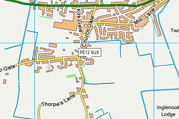 PE12 6UX map - OS VectorMap District (Ordnance Survey)