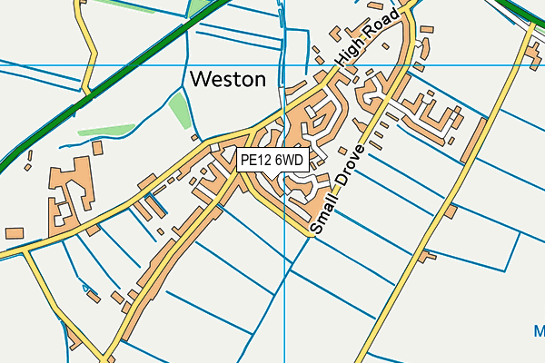 PE12 6WD map - OS VectorMap District (Ordnance Survey)