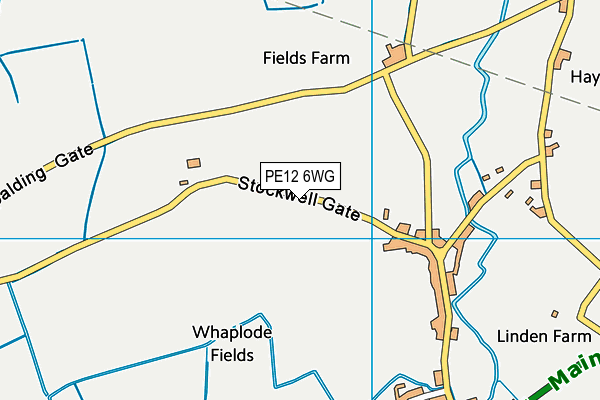 PE12 6WG map - OS VectorMap District (Ordnance Survey)