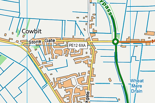 PE12 6XA map - OS VectorMap District (Ordnance Survey)