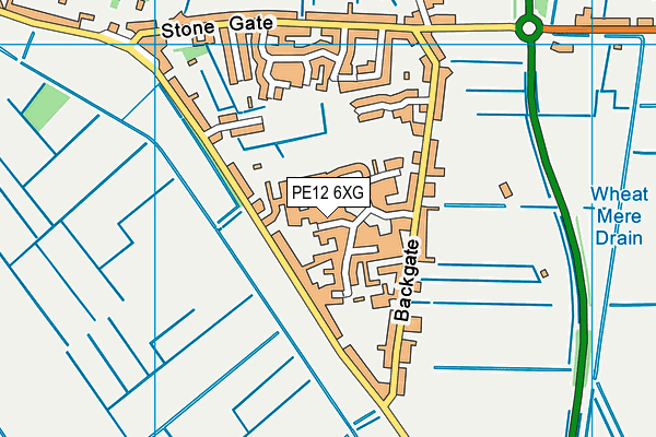 PE12 6XG map - OS VectorMap District (Ordnance Survey)