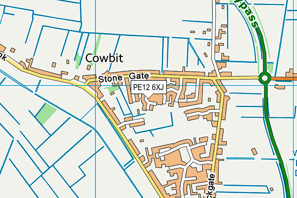 PE12 6XJ map - OS VectorMap District (Ordnance Survey)