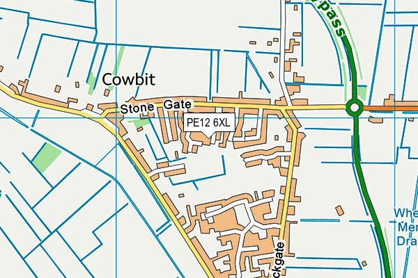 PE12 6XL map - OS VectorMap District (Ordnance Survey)