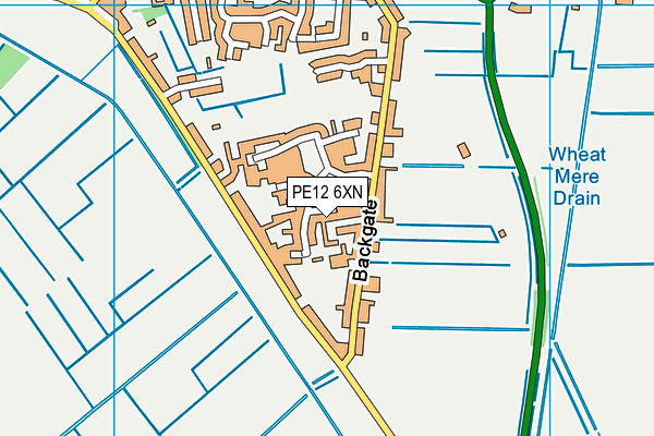 PE12 6XN map - OS VectorMap District (Ordnance Survey)