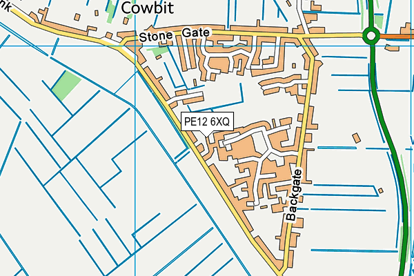 PE12 6XQ map - OS VectorMap District (Ordnance Survey)