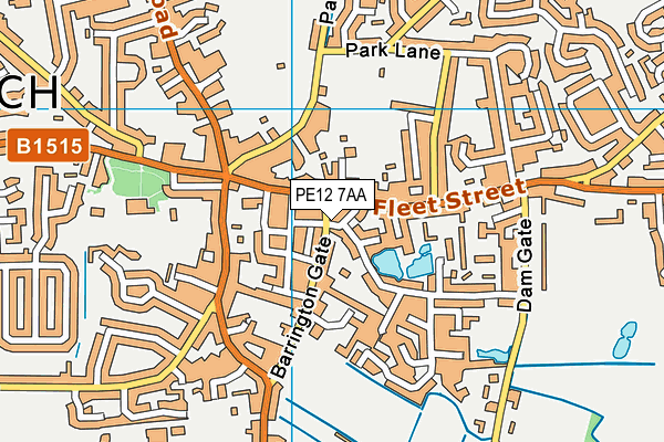 PE12 7AA map - OS VectorMap District (Ordnance Survey)