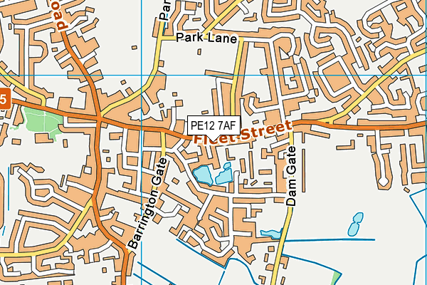 PE12 7AF map - OS VectorMap District (Ordnance Survey)