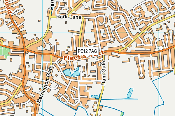 PE12 7AG map - OS VectorMap District (Ordnance Survey)