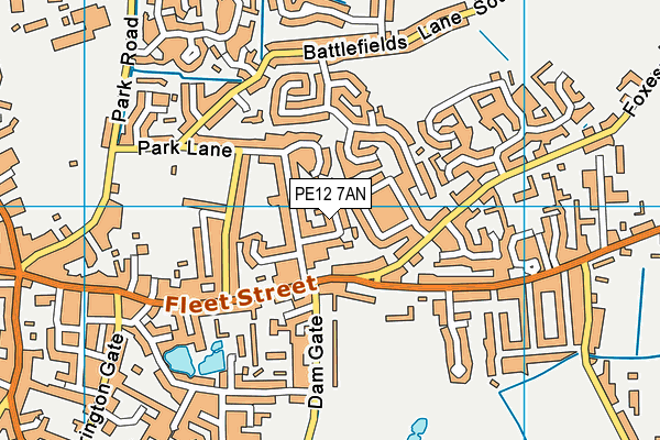 PE12 7AN map - OS VectorMap District (Ordnance Survey)