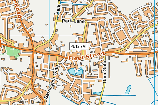 PE12 7AT map - OS VectorMap District (Ordnance Survey)