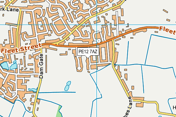 PE12 7AZ map - OS VectorMap District (Ordnance Survey)