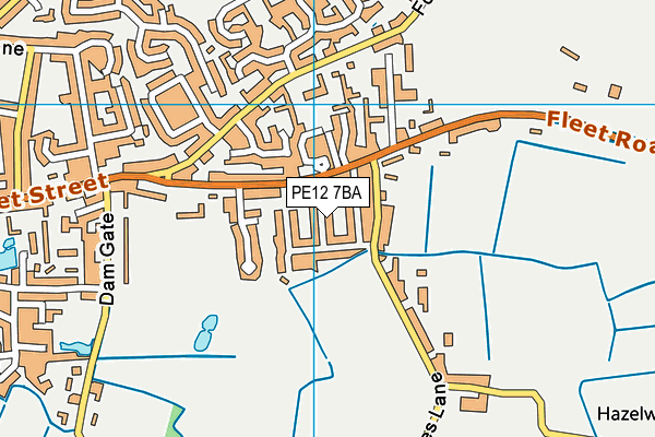 PE12 7BA map - OS VectorMap District (Ordnance Survey)