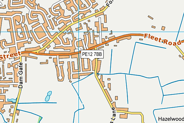 PE12 7BB map - OS VectorMap District (Ordnance Survey)