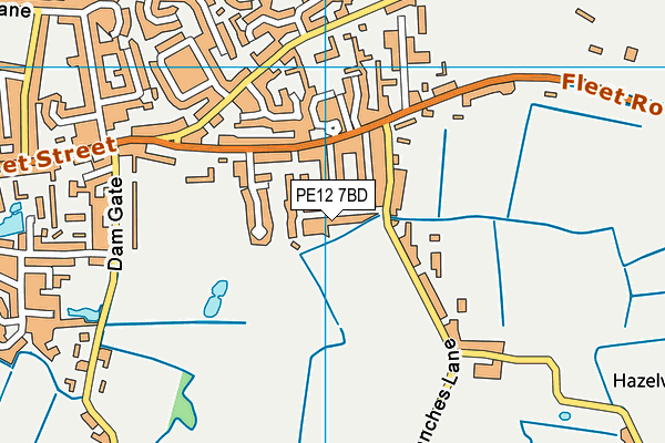 PE12 7BD map - OS VectorMap District (Ordnance Survey)