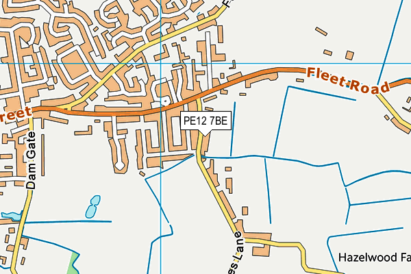 PE12 7BE map - OS VectorMap District (Ordnance Survey)